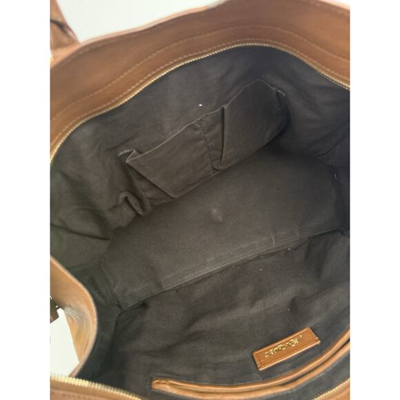 SAINT LAURENT Y Line Cabas Chic Handbag Women's Brown Leather Large - Picture 14 of 15